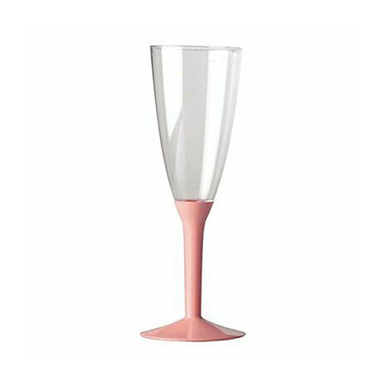 Bicchieri Flutes di Plastica base Rosa 100 ml