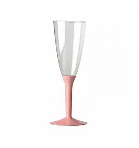 Bicchieri Flutes di Plastica base Rosa 100 mL 10 pz. 60558