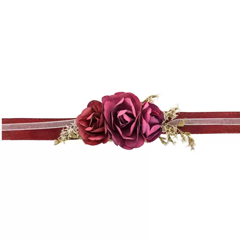 bracciale da polso fiore rosso intenso KORS1 per damigella o prima comunione