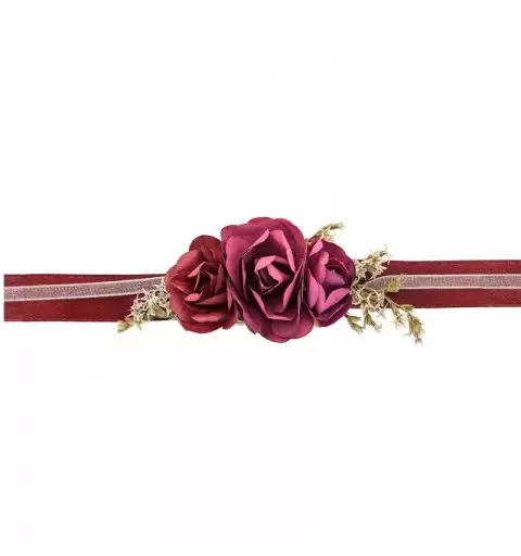 bracciale da polso fiore rosso intenso KORS1 per damigella o prima comunione