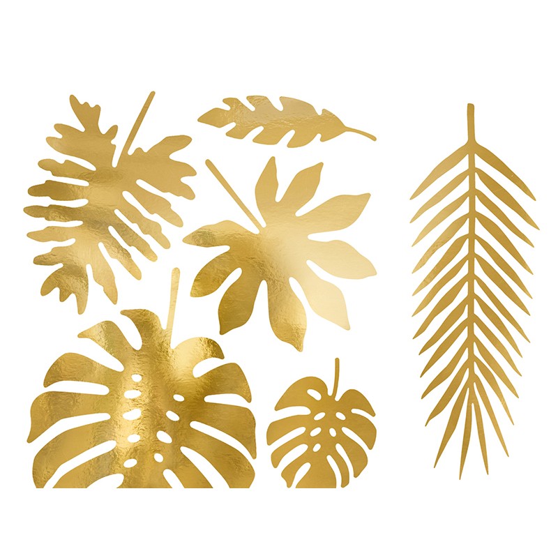 Decorazioni Foglie tropicali assortite oro in carta 21 pz. (31 cm / 13,5 cm)ZDA1-019M