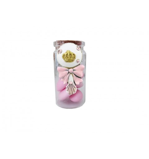 12 BOMBONIERE SONAGLI ROSA CON PROVETTE BASSE