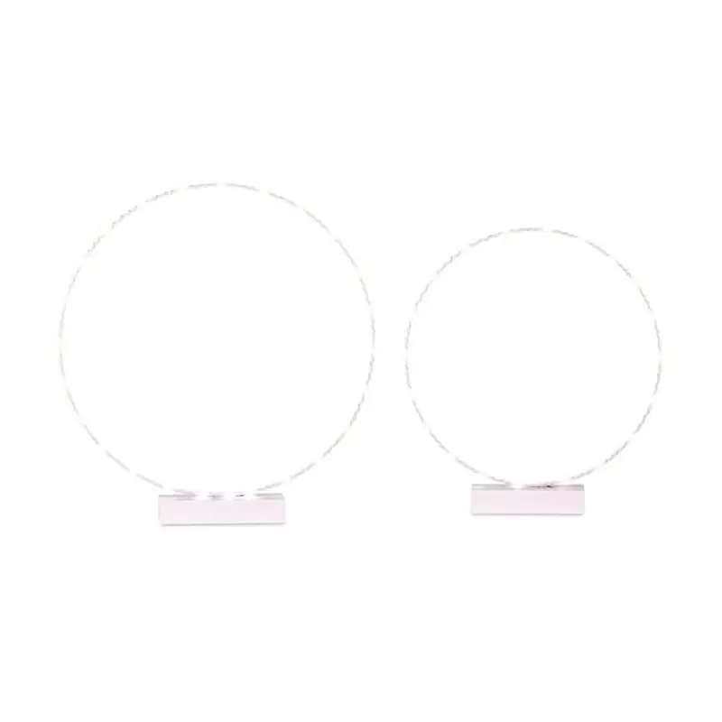 set 2 Cerchi rosa su base con led  ø 450 x h 505 ø 550 x h 600 mm 28949