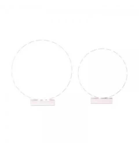 set 2 Cerchi rosa su base con led  ø 450 x h 505 ø 550 x h 600 mm 28949