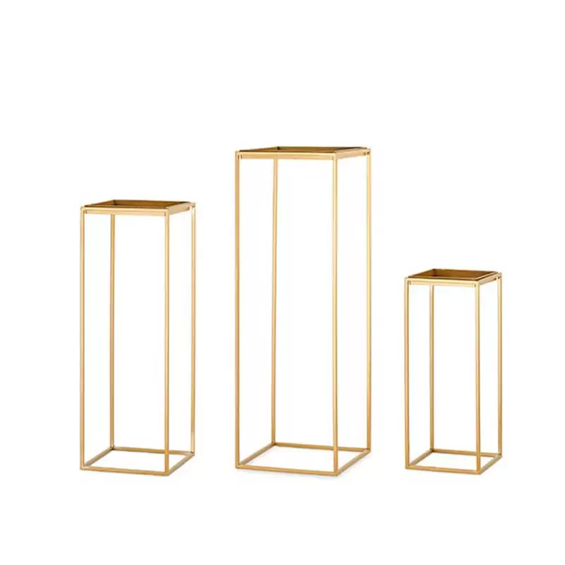 set 3 alzate quadrate oro  220 x 220 x 550 300 x 300 x 900 mm 27133