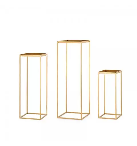 set 3 alzate quadrate oro  220 x 220 x 550 300 x 300 x 900 mm 27133