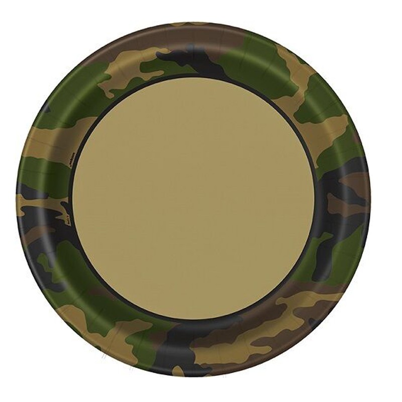 Piatti mimetico camouflage militare 48525 8 pz. 23 cm