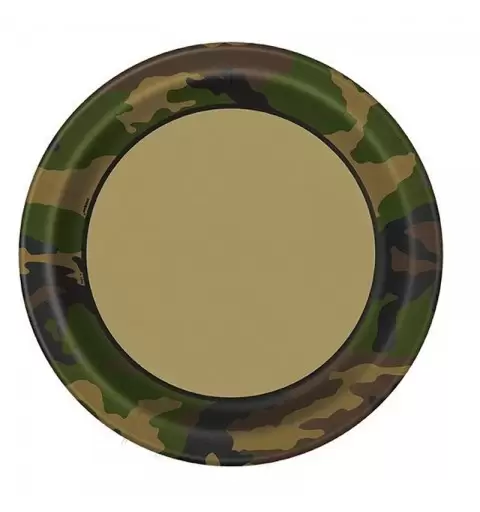 Piatti mimetico camouflage militare 48525 8 pz. 23 cm