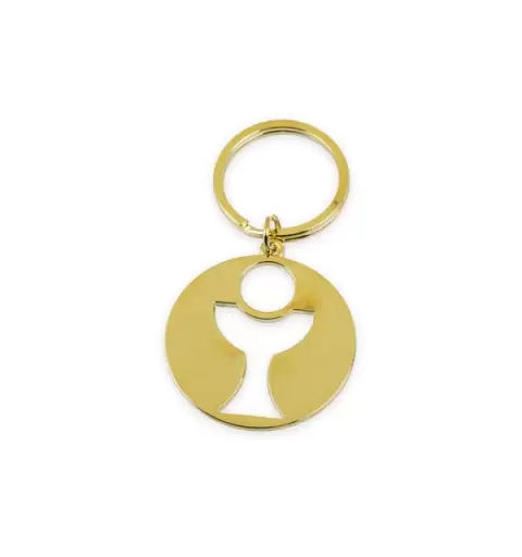 Portachiavi calice colore oro PC19504 diametro 4 cm 1 pz.