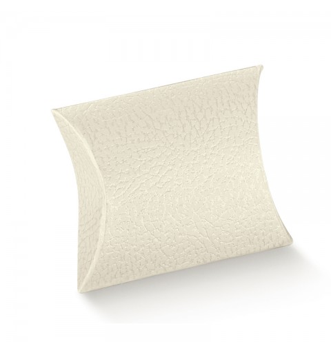 Scatolina in cartoncino porta confetti pelle bianca 14663 110 x 120 x 35 mm