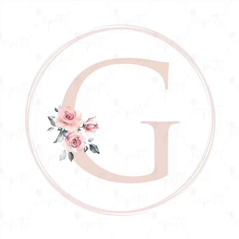 ADESIVO TONDO LETTERA G ROSA FLOREAL - 1 PZ