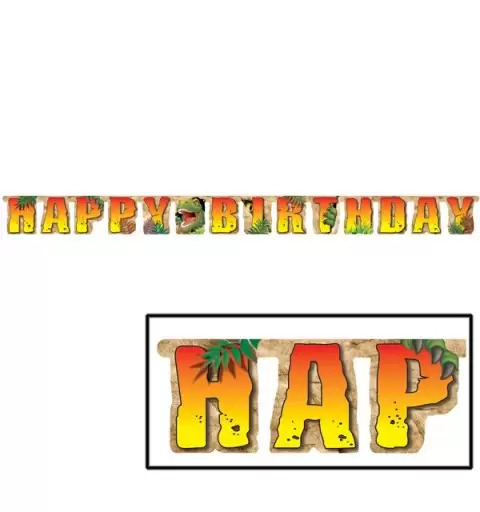 GHIRLANDA FESTONE HAPPY BIRTHDAY DINOSAURI 
