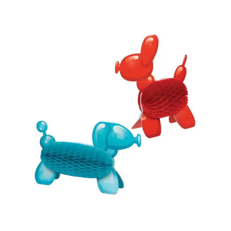 Centrotavola Balloon Animals nido d\'ape 2 soggetti assortiti 30 x 23 e 30 x 19 cm 50540