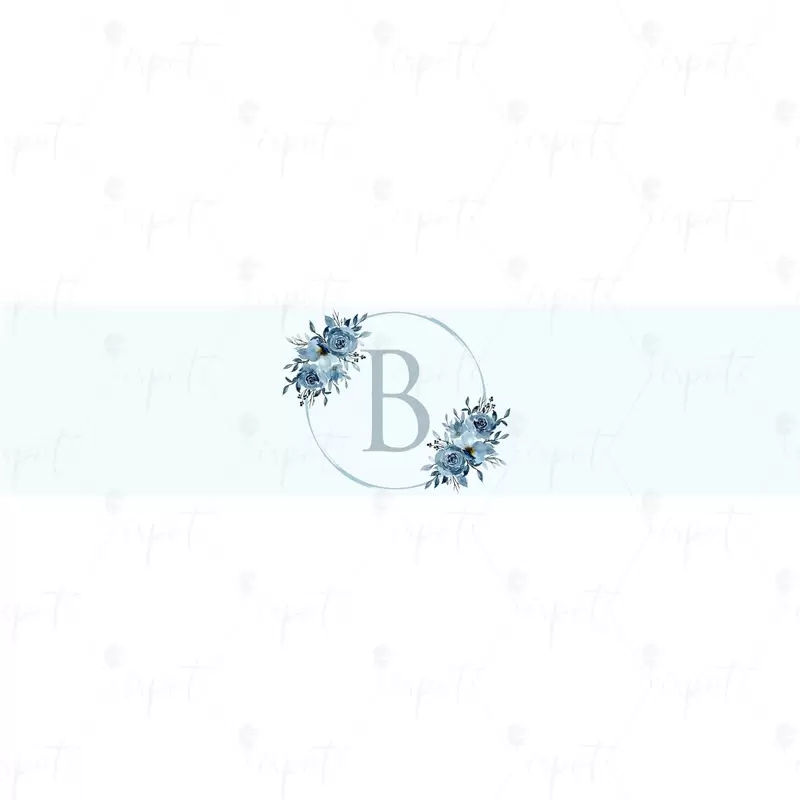 FASCETTA ADESIVA LETTERA B CELESTE FLORAL - 1 PZ