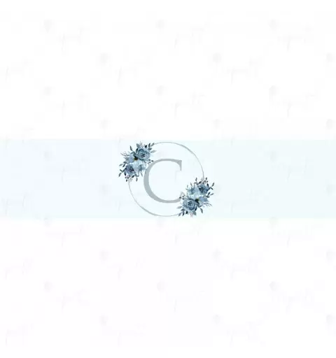 FASCETTA ADESIVA LETTERA C CELESTE FLORAL - 1 PZ