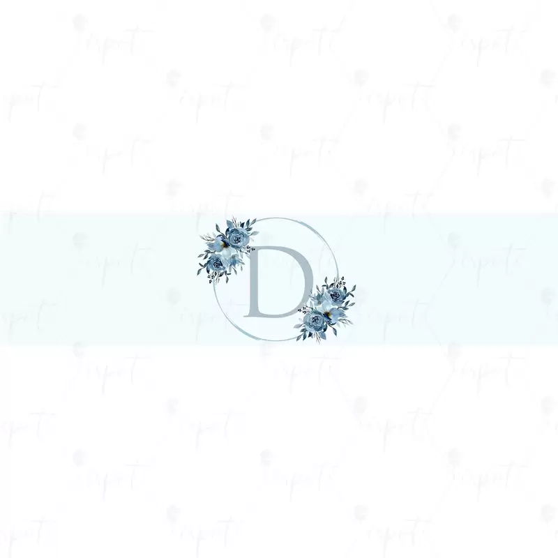 FASCETTA ADESIVA LETTERA D CELESTE FLORAL - 1 PZ