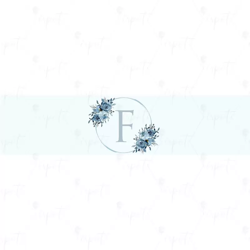 FASCETTA ADESIVA LETTERA F CELESTE FLORAL - 1 PZ