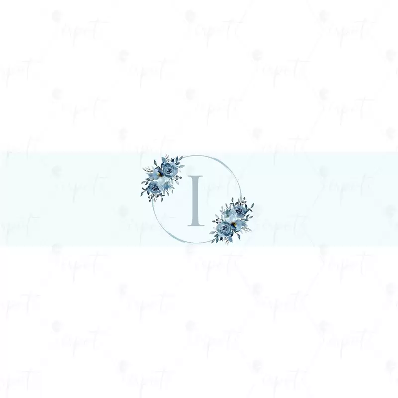 FASCETTA ADESIVA LETTERA I CELESTE FLORAL - 1 PZ
