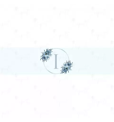 FASCETTA ADESIVA LETTERA I CELESTE FLORAL - 1 PZ