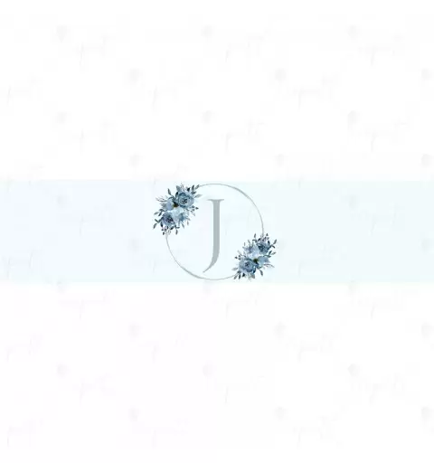 FASCETTA ADESIVA LETTERA J CELESTE FLORAL - 1 PZ