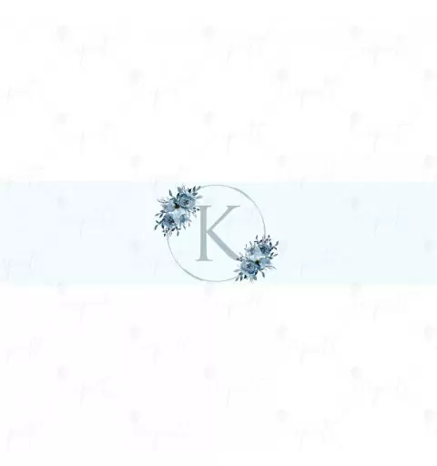FASCETTA ADESIVA LETTERA K CELESTE FLORAL - 1 PZ