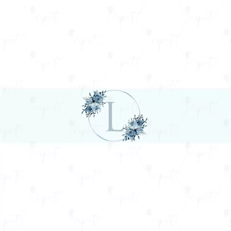 FASCETTA ADESIVA LETTERA L CELESTE FLORAL - 1 PZ