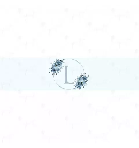 FASCETTA ADESIVA LETTERA L CELESTE FLORAL - 1 PZ