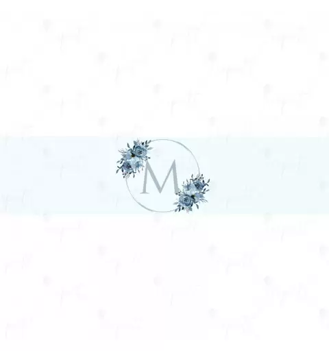 FASCETTA ADESIVA LETTERA M CELESTE FLORAL - 1 PZ