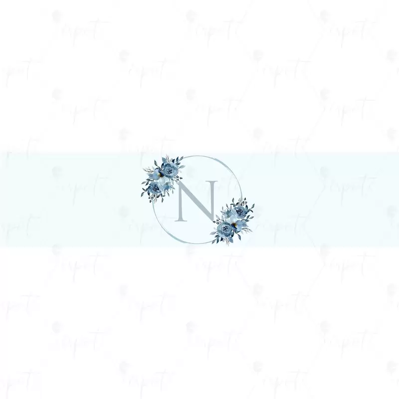 FASCETTA ADESIVA LETTERA N CELESTE FLORAL - 1 PZ