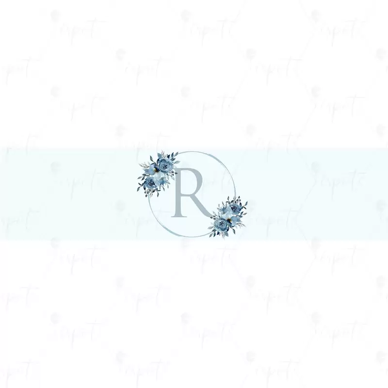FASCETTA ADESIVA LETTERA R CELESTE FLORAL - 1 PZ