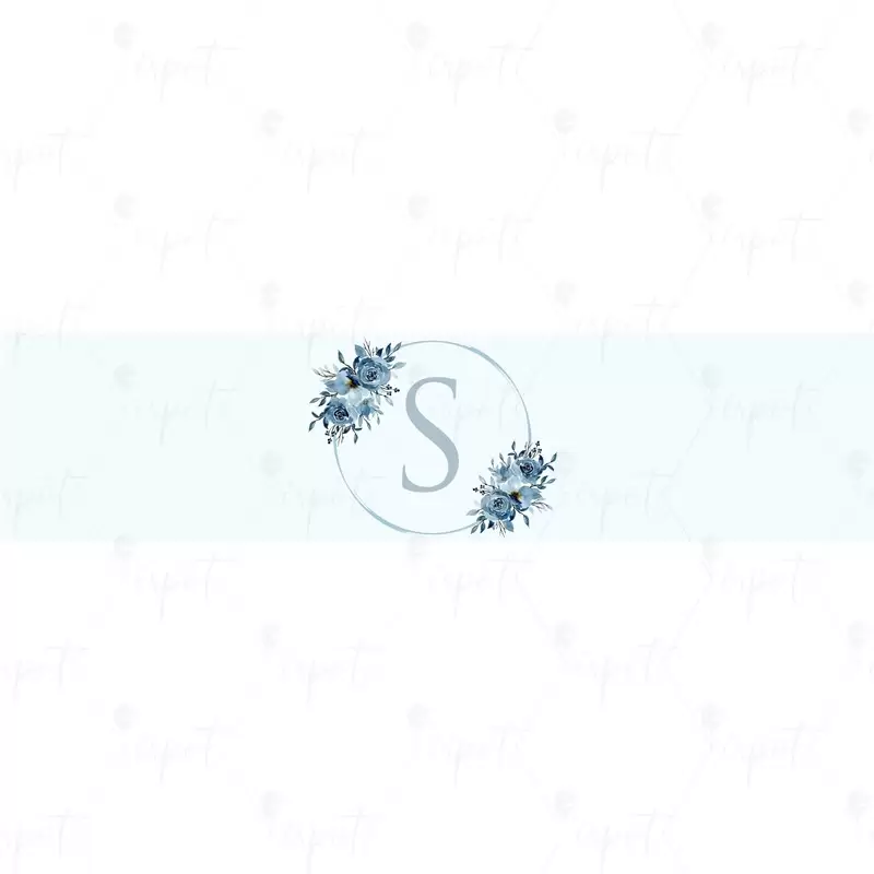FASCETTA ADESIVA LETTERA S CELESTE FLORAL - 1 PZ