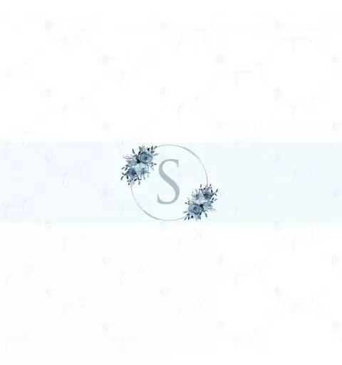 FASCETTA ADESIVA LETTERA S CELESTE FLORAL - 1 PZ