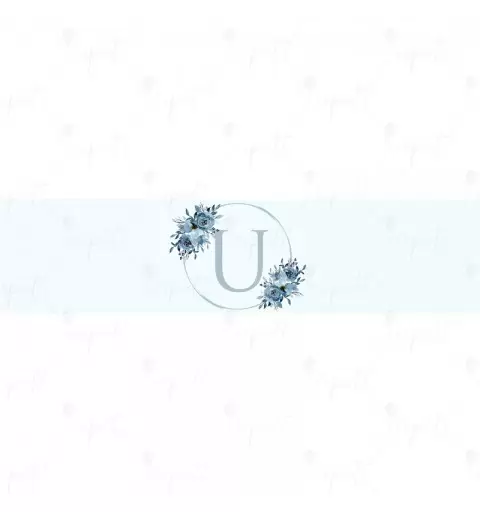 FASCETTA ADESIVA LETTERA U CELESTE FLORAL - 1 PZ