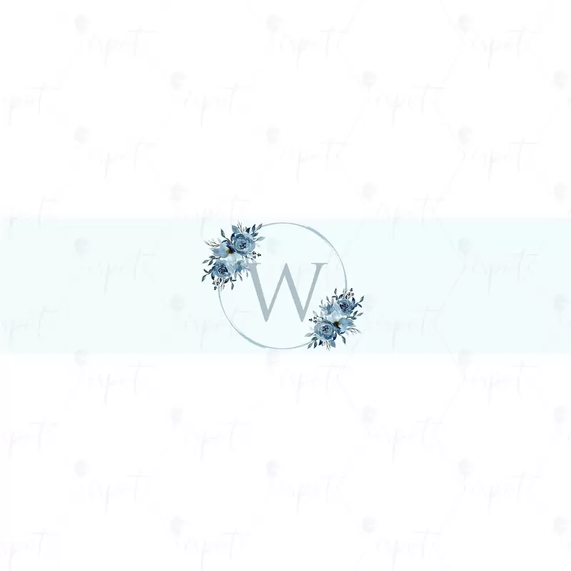 FASCETTA ADESIVA LETTERA W CELESTE FLORAL - 1 PZ