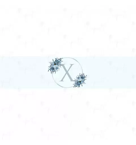 FASCETTA ADESIVA LETTERA X CELESTE FLORAL - 1 PZ