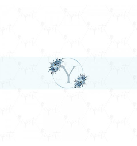 FASCETTA ADESIVA LETTERA Y CELESTE FLORAL - 1 PZ