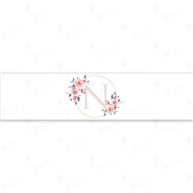 FASCETTA ADESIVA LETTERA N ROSA FLORAL - 1 PZ