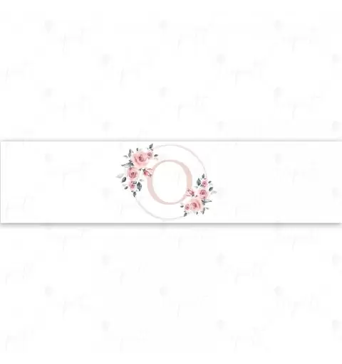FASCETTA ADESIVA LETTERA O ROSA FLORAL - 1 PZ