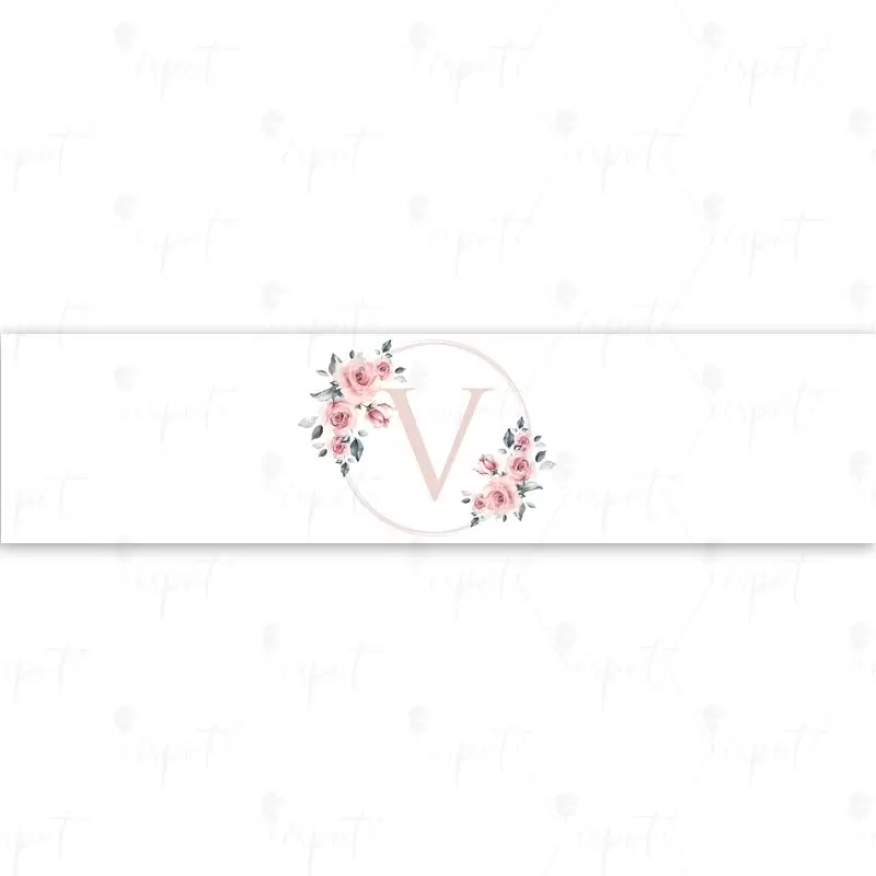 FASCETTA ADESIVA LETTERA V ROSA FLORAL - 1 PZ