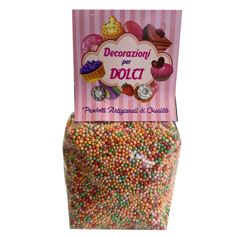 Micro perle perlate arelcchino multicolor 200 gr. decorazioni per dolci