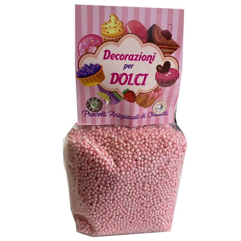 Micro perle perlate rosa 200 gr. decorazioni per dolci