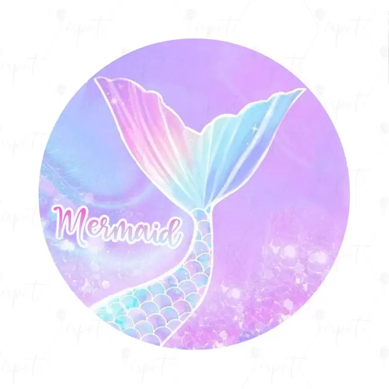 ADESIVO TONDO MERMAID PARTY SIRENA - 1 PZ