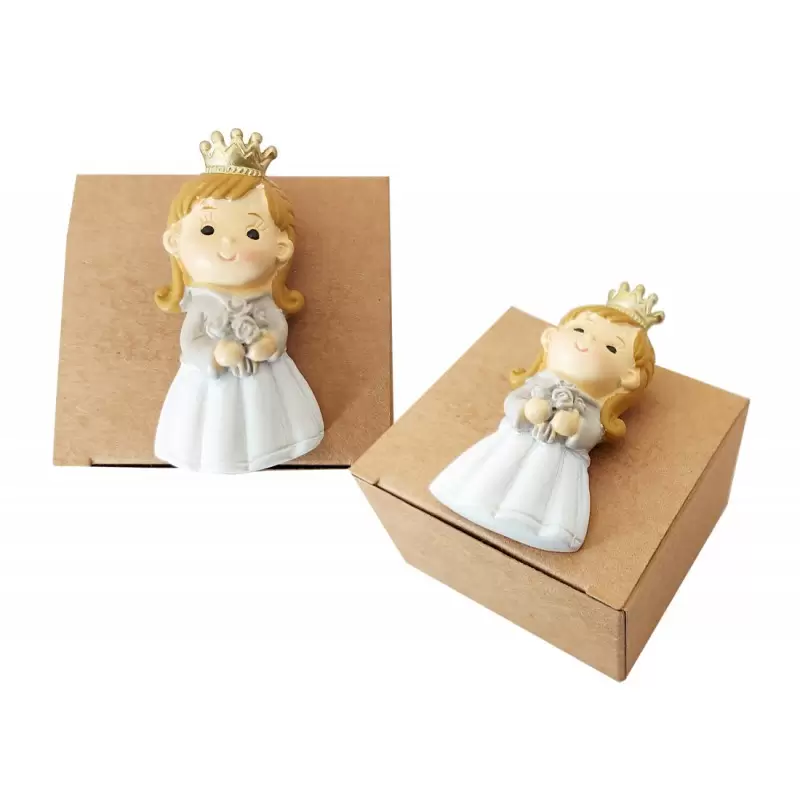 12 BOMBONIERE PICCOLE PRINCIPESSE CON SCATOLINE AVANA