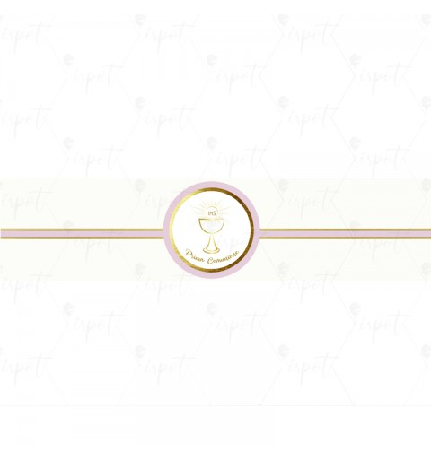 FASCETTA ADESIVA PRIMA COMUNIONE ROSA CHIC - 1 PZ