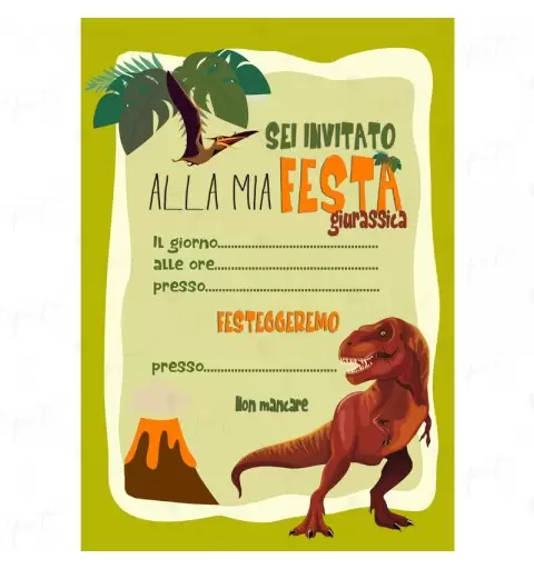 INVITO DI CARTA DINOSAURI