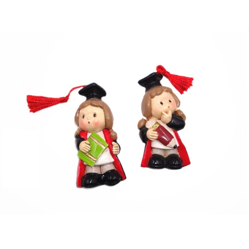 decorazione per bomboniere laurea bimbo con tocco 29552G 12 pz. 6 cm