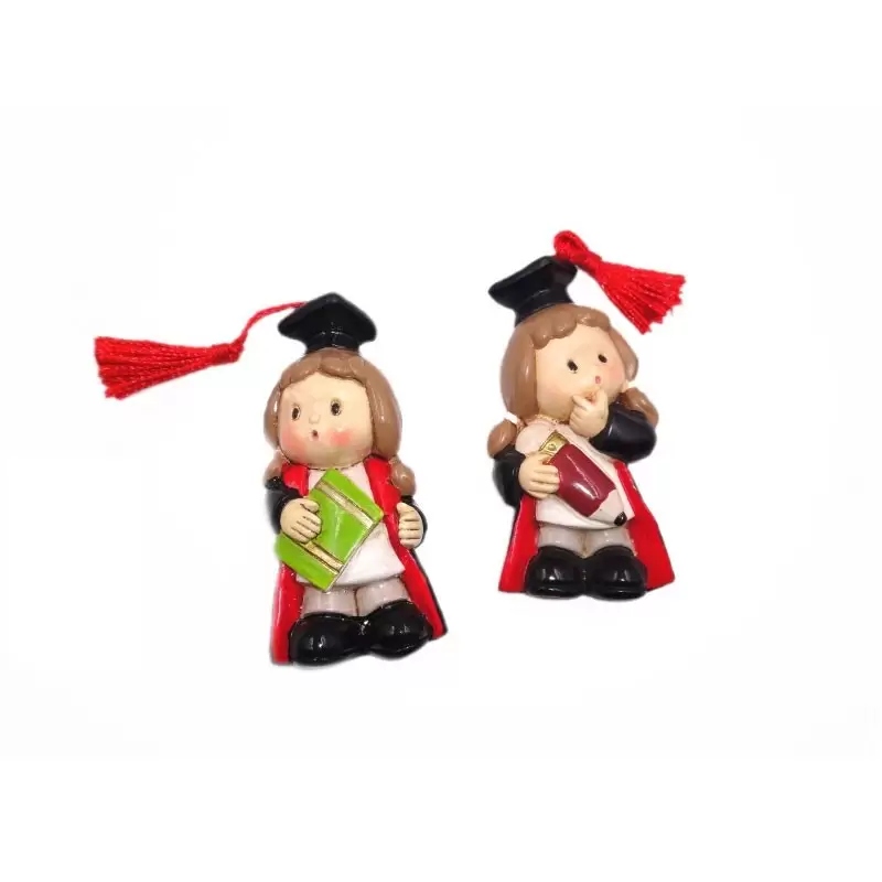 decorazione per bomboniere laurea bimbo con tocco 29552G 12 pz. 6 cm