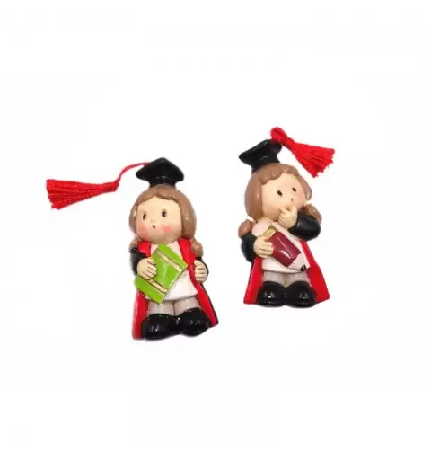 decorazione per bomboniere laurea bimbo con tocco 29552G 12 pz. 6 cm