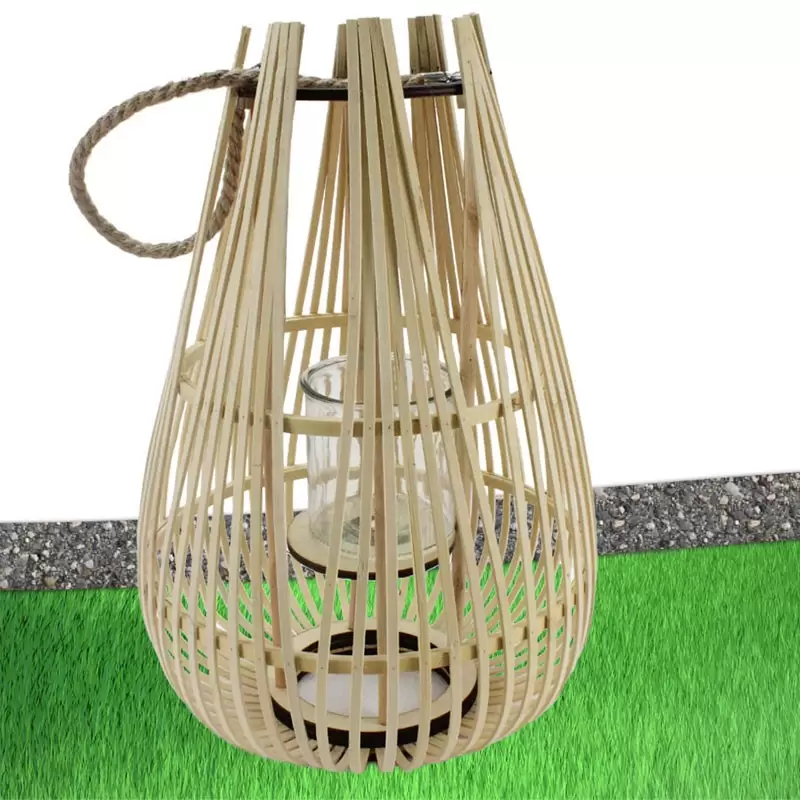 Lanterna in bamboo ratan naturale  35 x 54 cm 406562