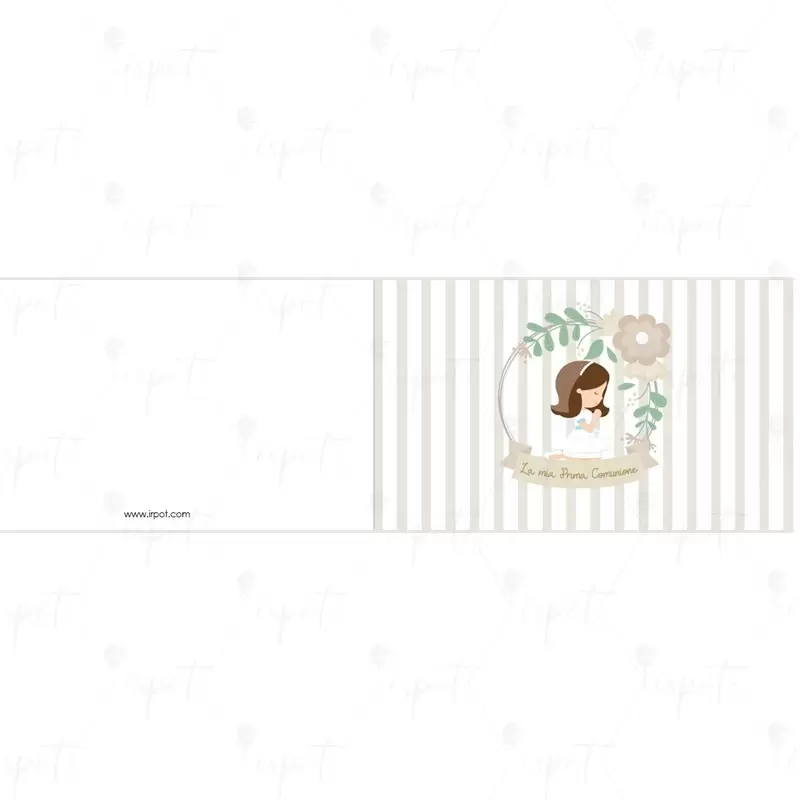 BIGLIETTINO BOMBONIERA PRIMA COMUNIONE BAMBINA CREMA - 1 PZ